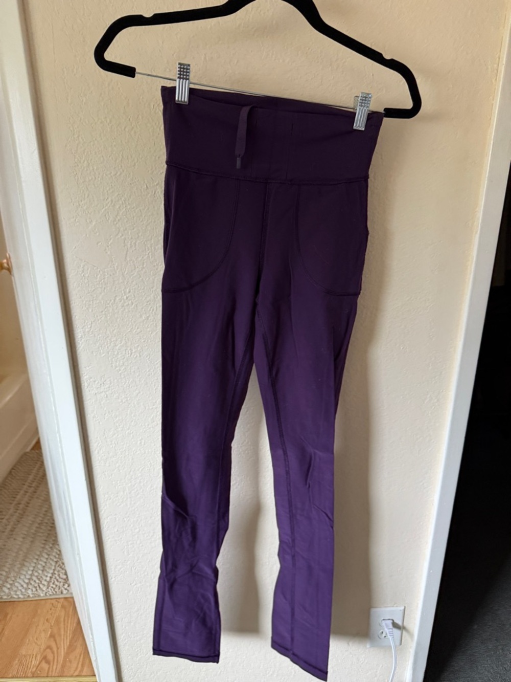 Fold over waistband straight lululemon athletica Plum Purple High-Rise Leggings